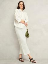 Hobbs Brinley High Waist Cropped Jeans, White