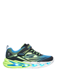Skechers Kids' S-Lights Flex-Glow Ultra Trainers, Black/Lime