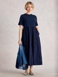 White Stuff Vera Smock Broderie Skirt Dress, Dark Navy