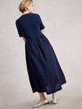 White Stuff Vera Smock Broderie Skirt Dress, Dark Navy