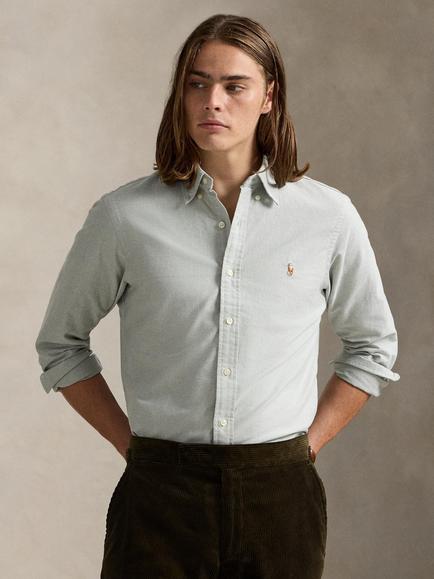 Polo Ralph Lauren Cotton Custom Slim Fit Oxford Shirt, Coastal Beige, Coastal Beige