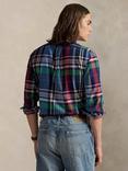 Polo Ralph Lauren Washed Cotton Regular Fit Plaid Check Oxford Shirt, 6891 Blue Red Multi