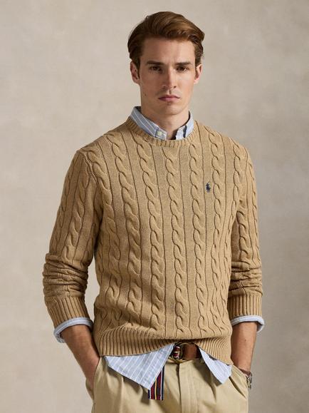 Polo Ralph Lauren Cotton Cable Knit Jumper, Fa25 Nwst Pine Bear