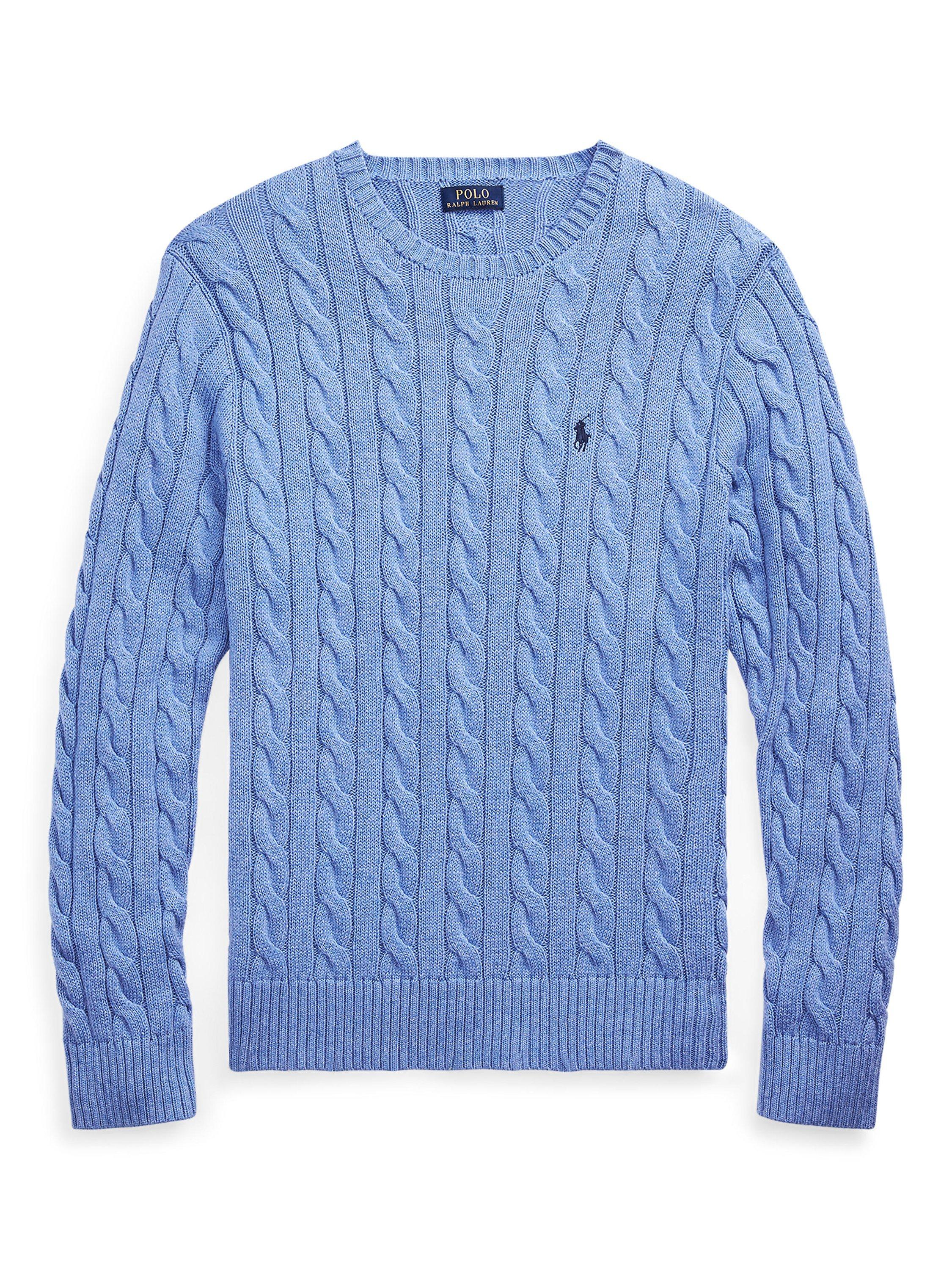 Product image 6 of 6, which shows Polo Ralph Lauren Cotton Cable Knit Sweater, Blue Royal, L