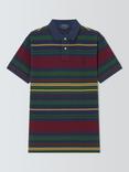 Polo Ralph Lauren Cotton Custom Slim Fit Short Sleeve Striped Polo Shirt, Soft Royal Heather