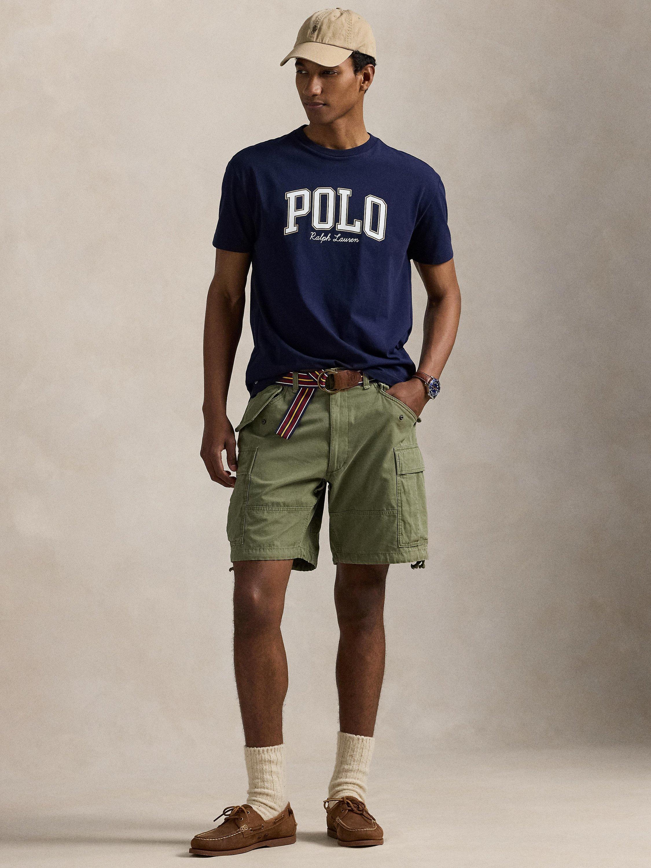 Product image 4 of 5, which shows Polo Ralph Lauren Cotton Custom Slim Fit Graphic Logo T-Shirt, Cla Wine/Troph Cream, S