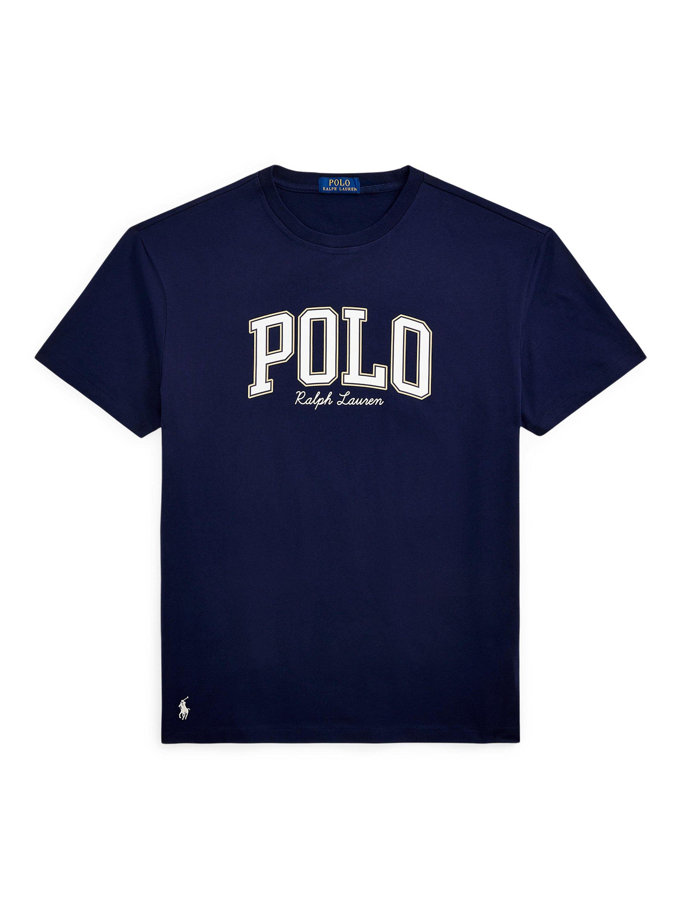 Product image 5 of 5, which shows Polo Ralph Lauren Cotton Custom Slim Fit Graphic Logo T-Shirt, Cla Wine/Troph Cream, S