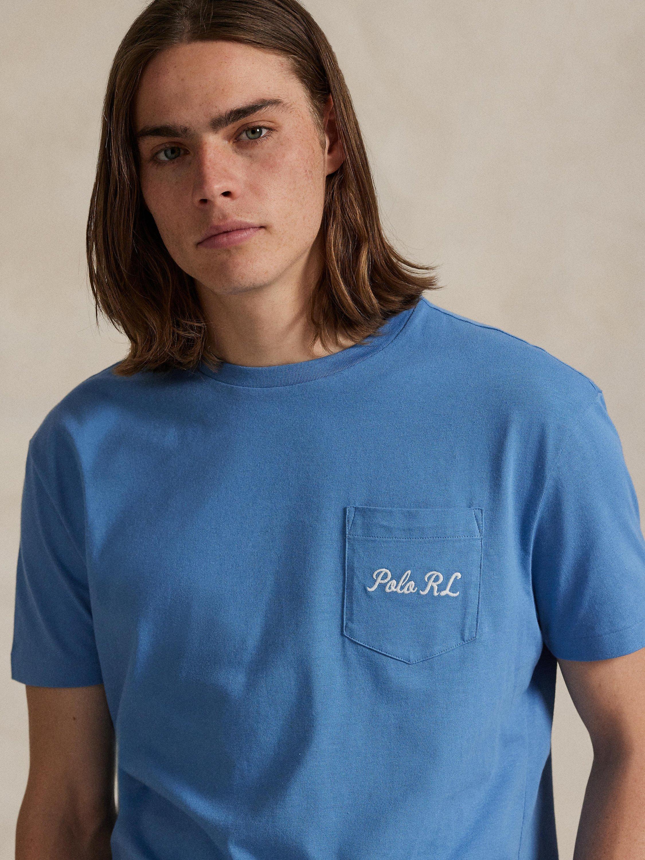 Product image 3 of 6, which shows Polo Ralph Lauren Cotton Custom Slim Fit Polo Bear T-Shirt, Soft Royal Heather, S