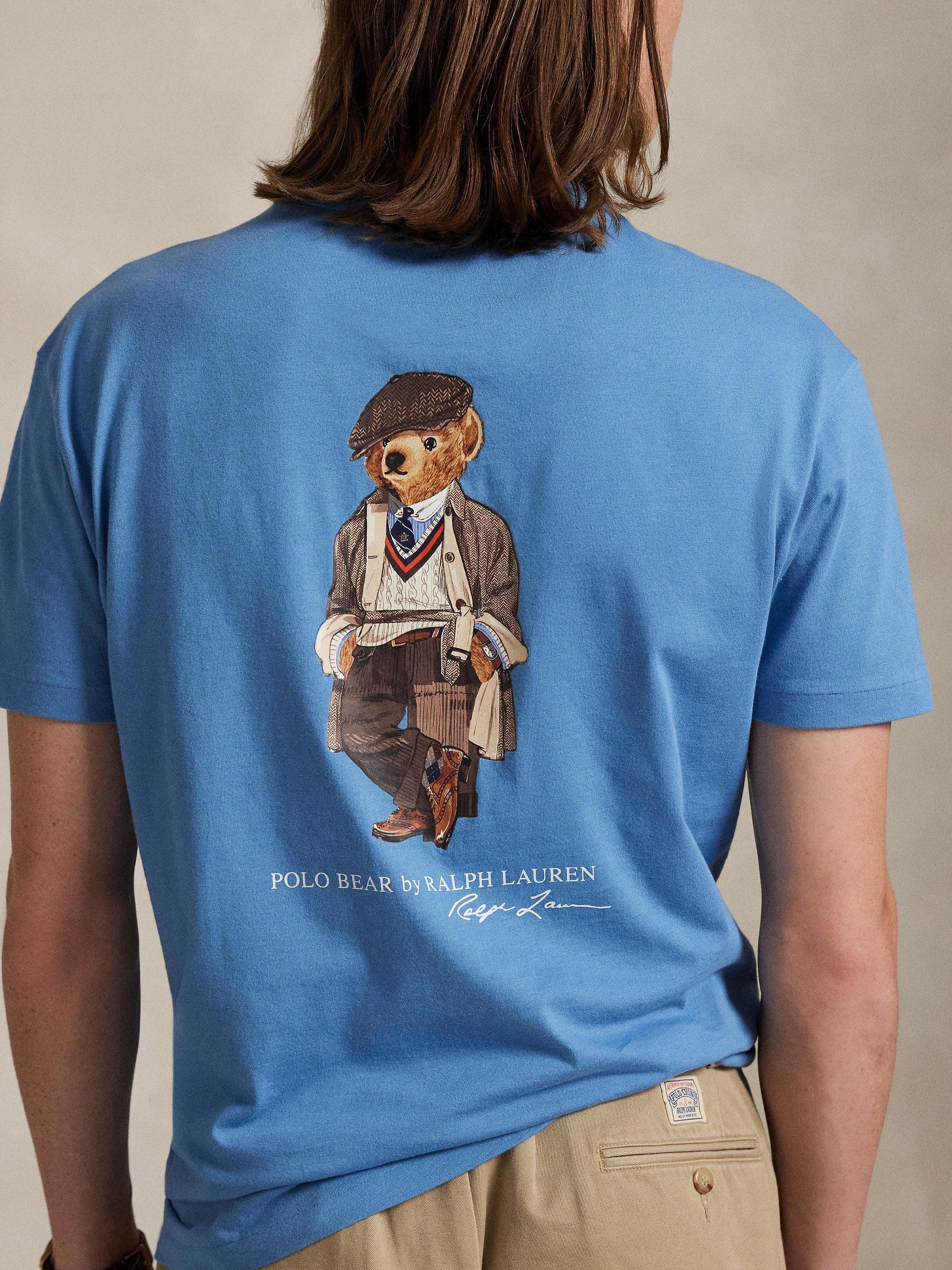 Product image 4 of 6, which shows Polo Ralph Lauren Cotton Custom Slim Fit Polo Bear T-Shirt, Soft Royal Heather, S