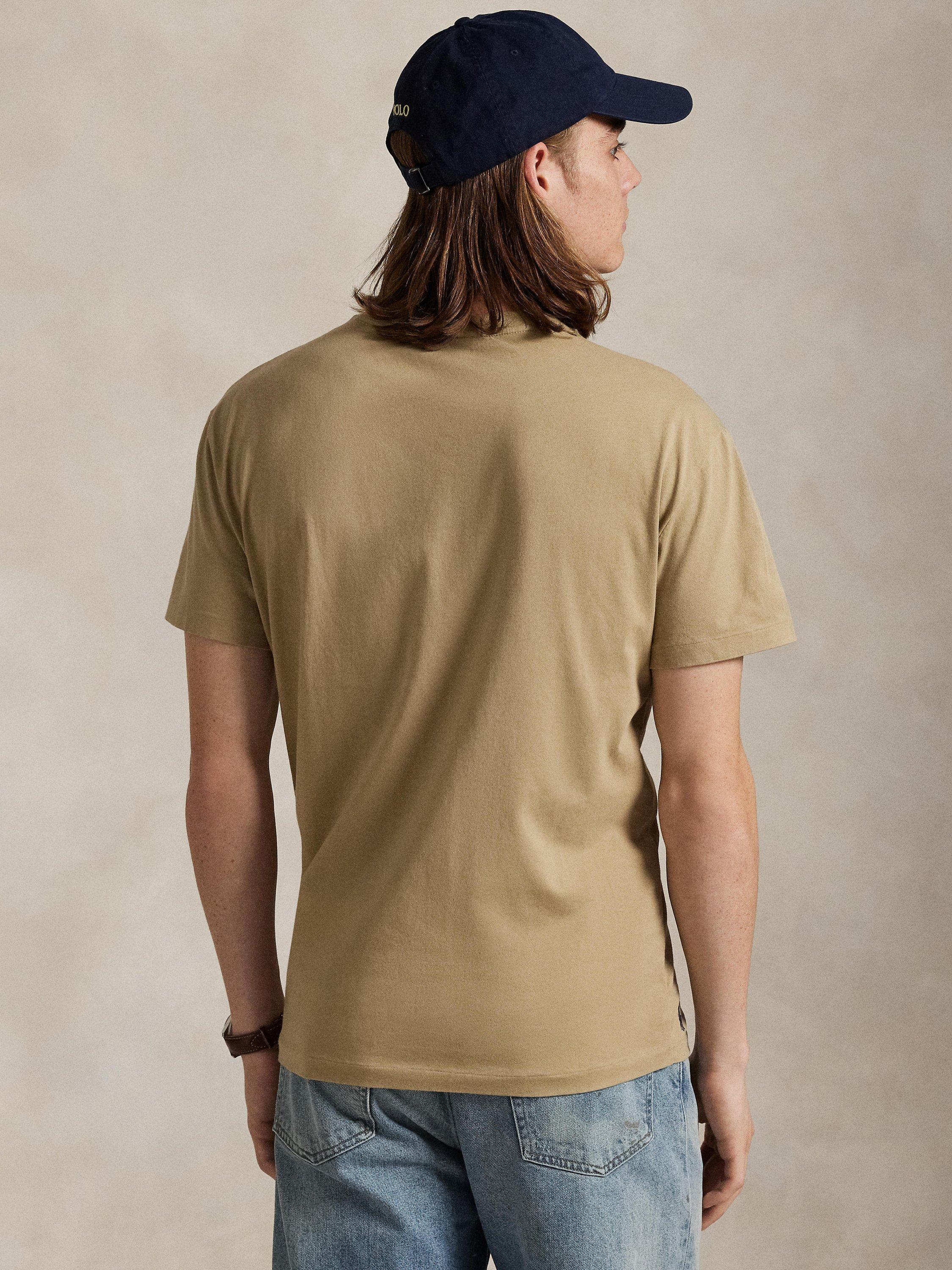 Product image 2 of 5, which shows Polo Ralph Lauren Cotton Custom Slim Fit Script Logo T-Shirt, Vintage Pine, S