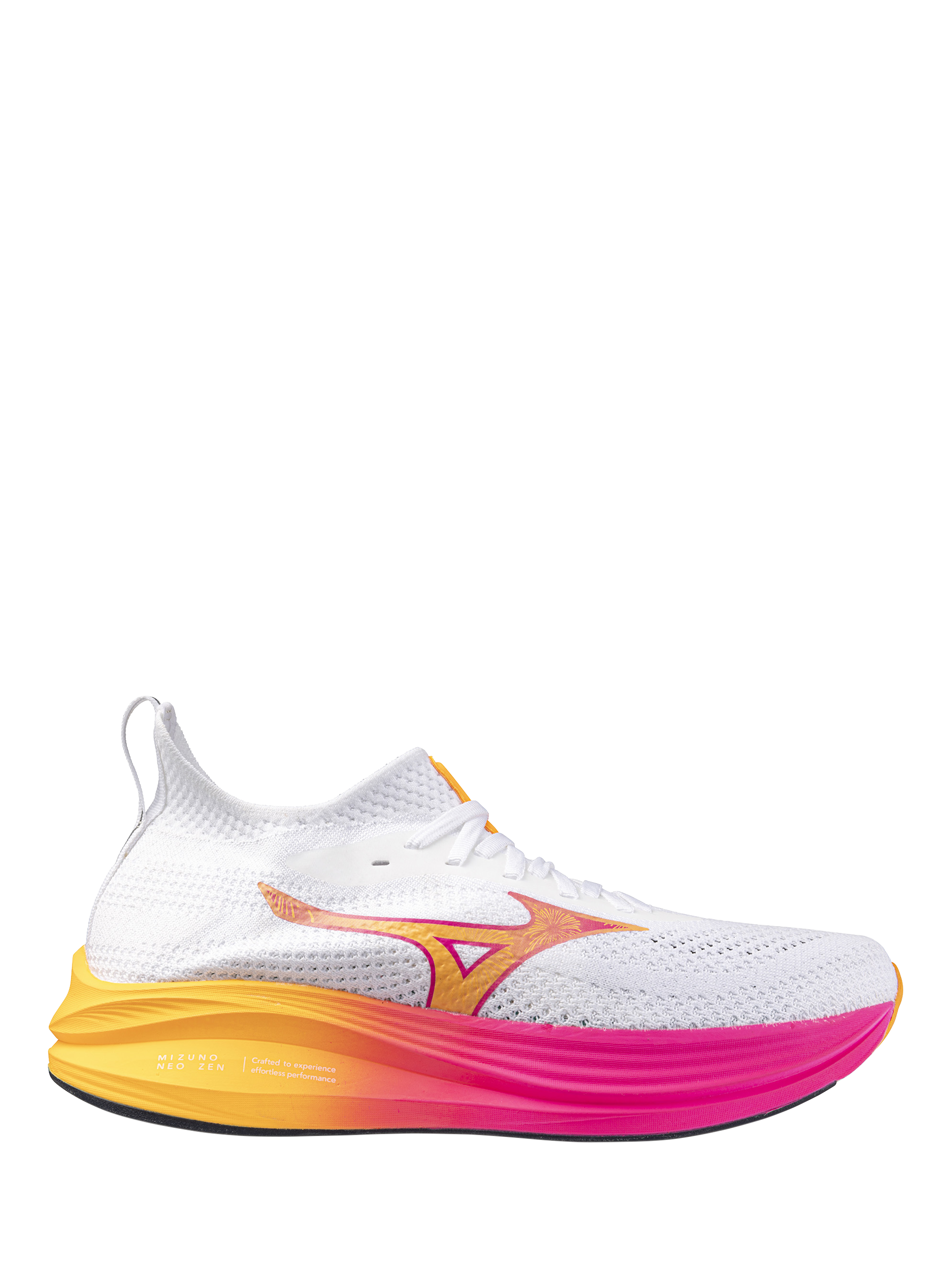 Product image 1 of 11, which shows Mizuno Neo Zen Running Shoes, White/Tang Orange, 4.5