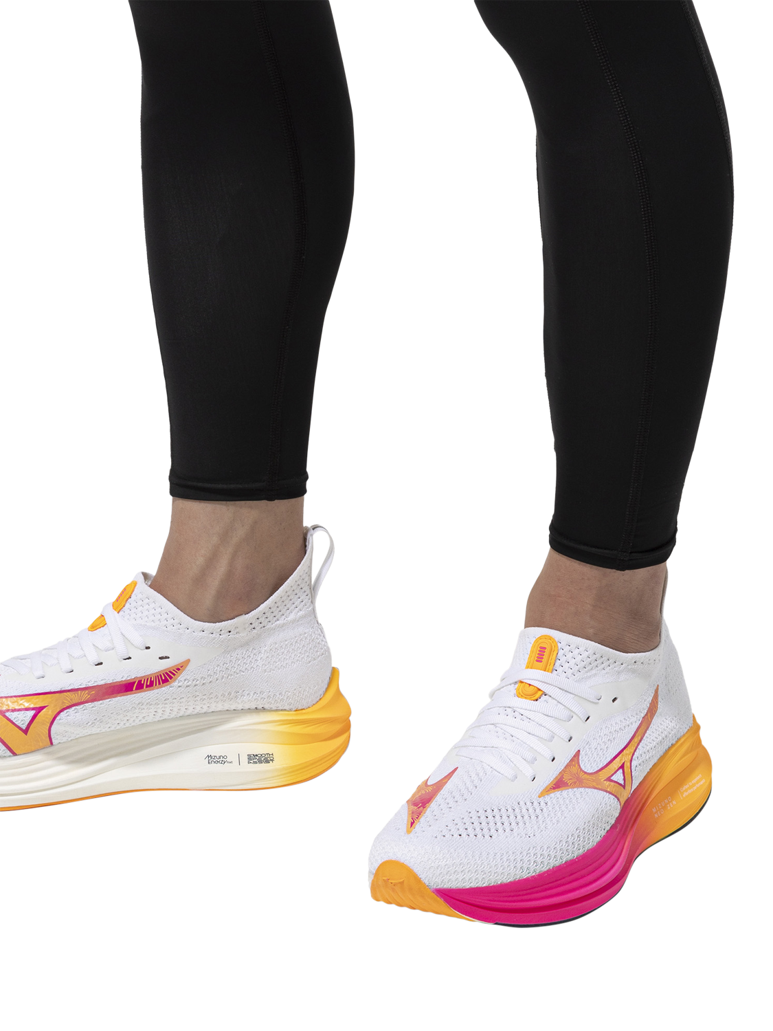 Product image 2 of 11, which shows Mizuno Neo Zen Running Shoes, White/Tang Orange, 4.5