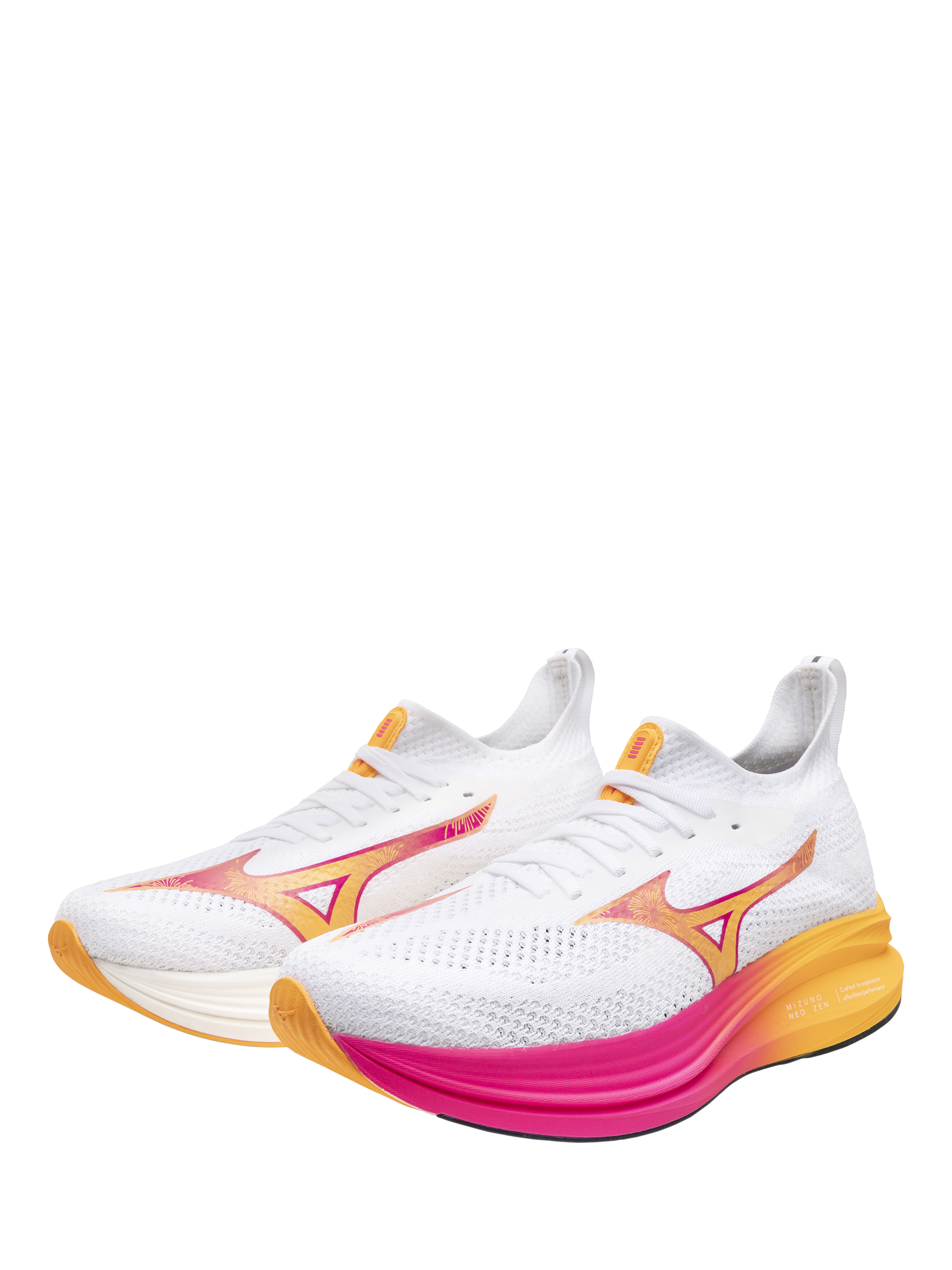 Product image 3 of 11, which shows Mizuno Neo Zen Running Shoes, White/Tang Orange, 4.5