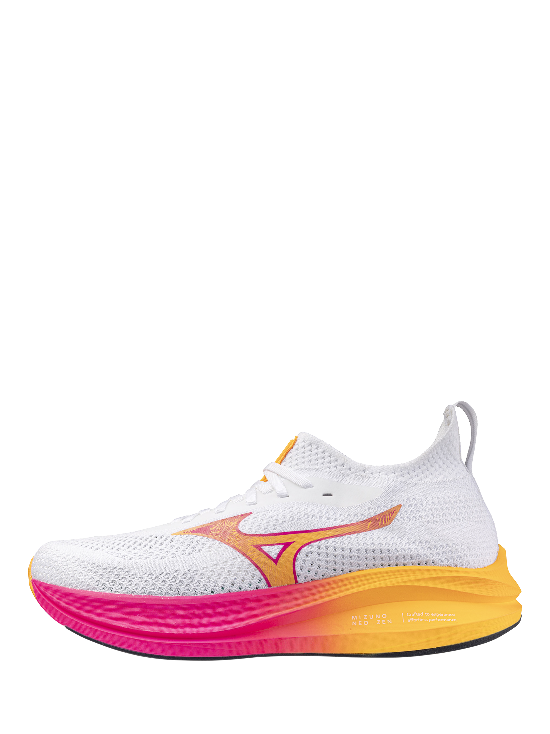 Product image 9 of 11, which shows Mizuno Neo Zen Running Shoes, White/Tang Orange, 4.5