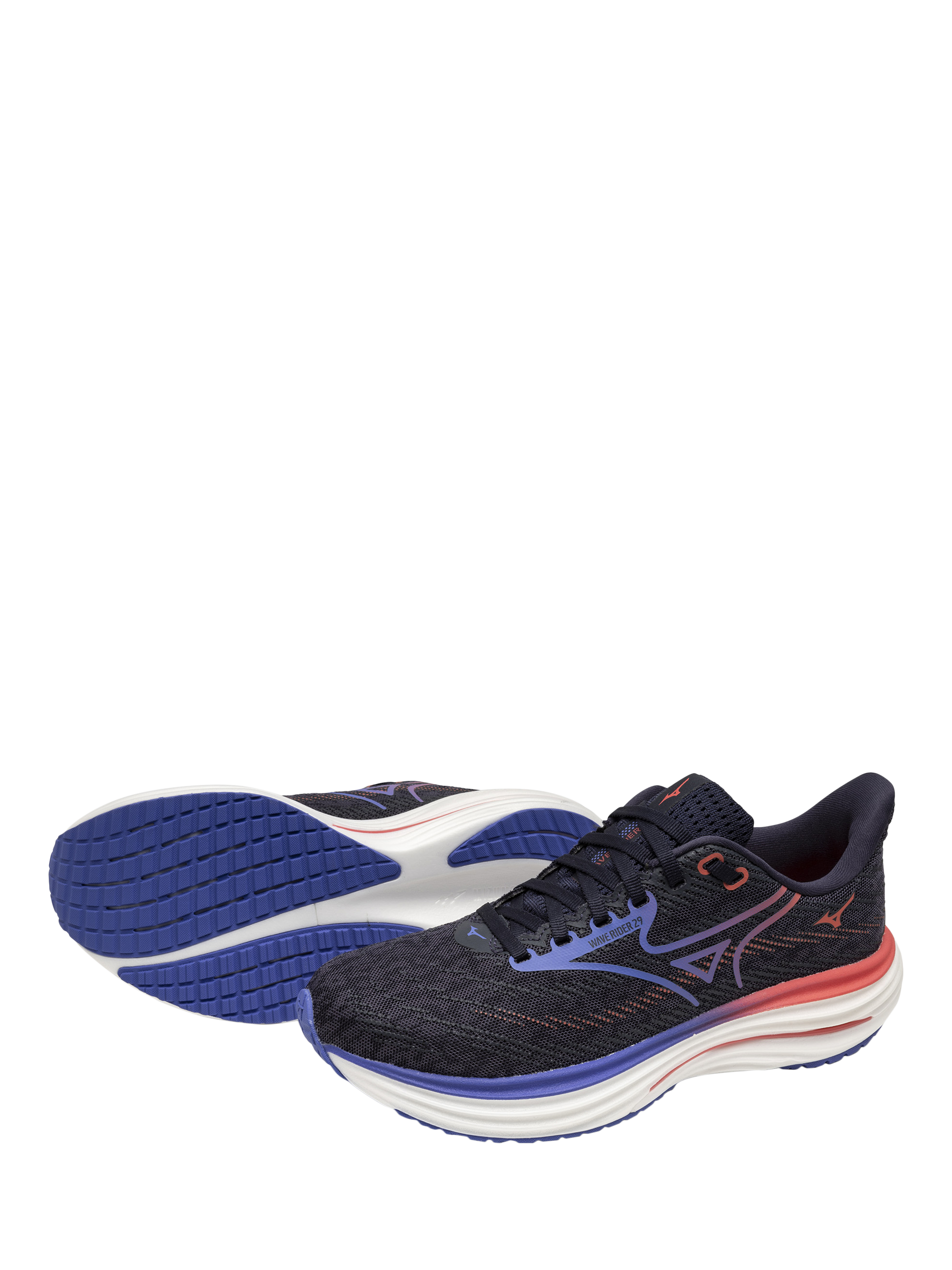 Product image 3 of 11, which shows Mizuno Wave Rider 29 Running Shoes, Odyssey Gray, 4.5