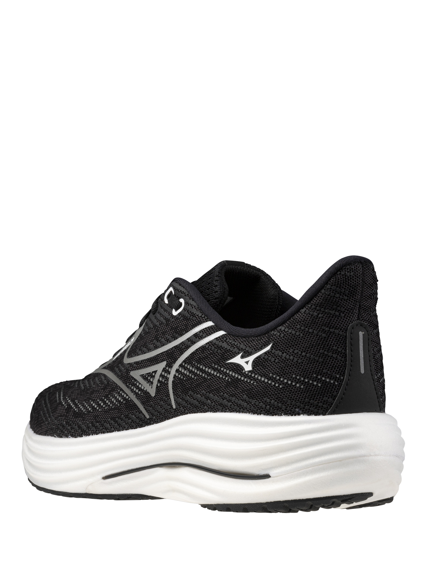 Product image 5 of 9, which shows Mizuno Wave Rider 29 Running Shoes, Black Sand/Shade, 7