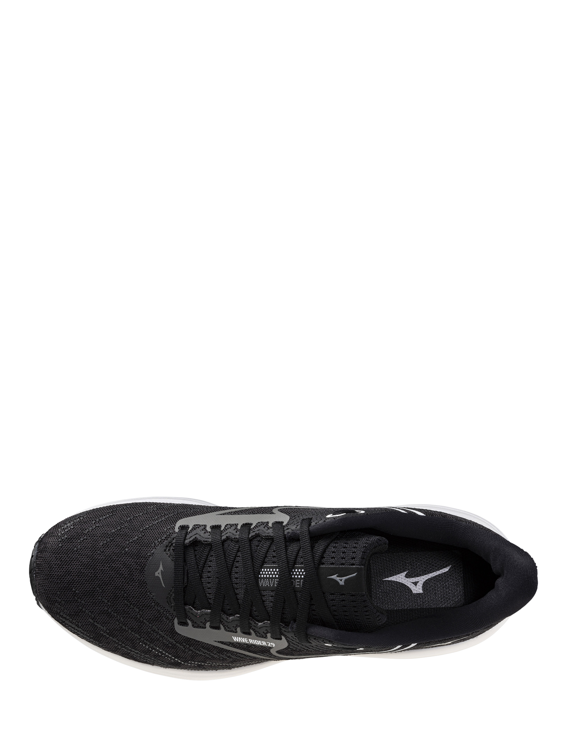 Product image 7 of 9, which shows Mizuno Wave Rider 29 Running Shoes, Black Sand/Shade, 7