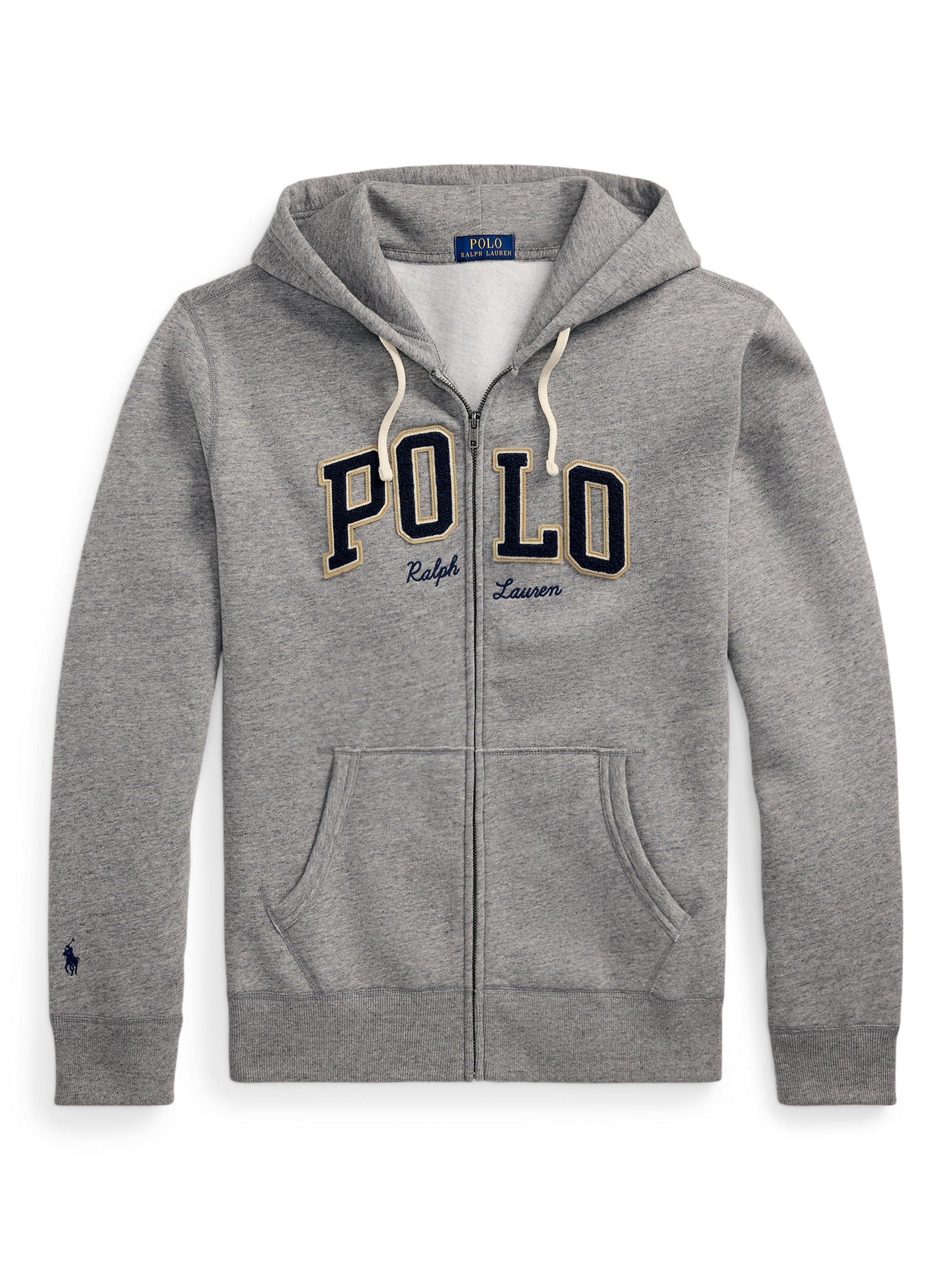 Product image 5 of 5, which shows Polo Ralph Lauren Cotton Blend Full Zip Hoodie, Grey, S