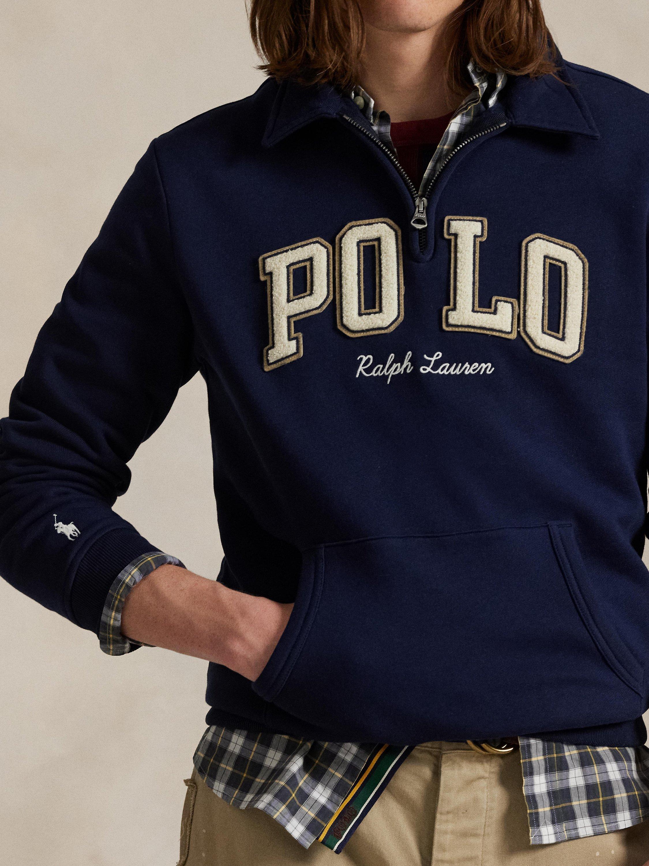 Product image 3 of 5, which shows Polo Ralph Lauren Cotton Blend Quarter-Zip Sweatshirt, Blue Navy, S
