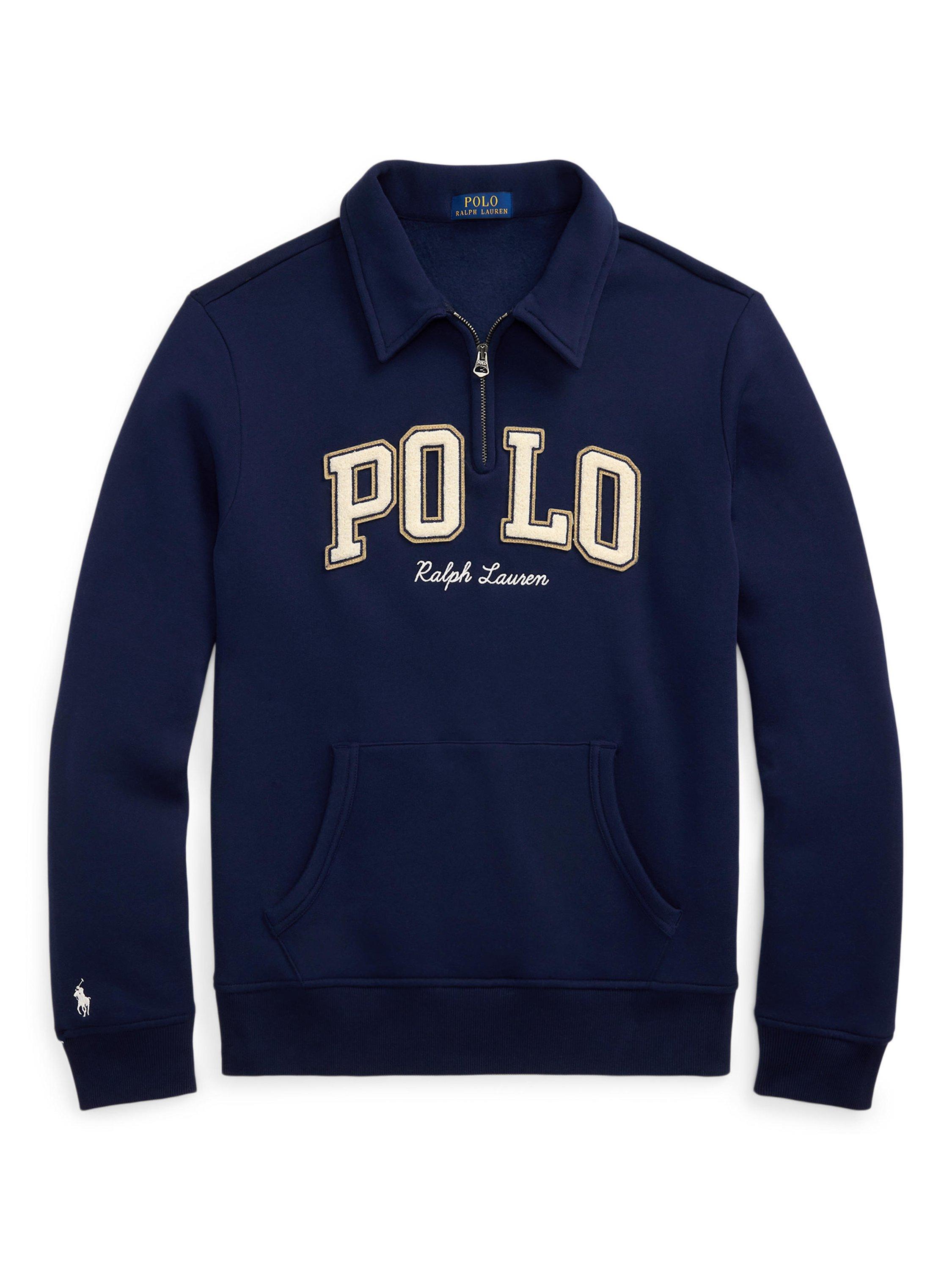 Product image 5 of 5, which shows Polo Ralph Lauren Cotton Blend Quarter-Zip Sweatshirt, Blue Navy, S