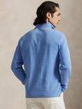 Polo Ralph Lauren Quarter Zip Estate Rib Jersey Top, Cruise Navy