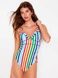 Boden Kasos Stripe V-Neck Swimsuit, Multi