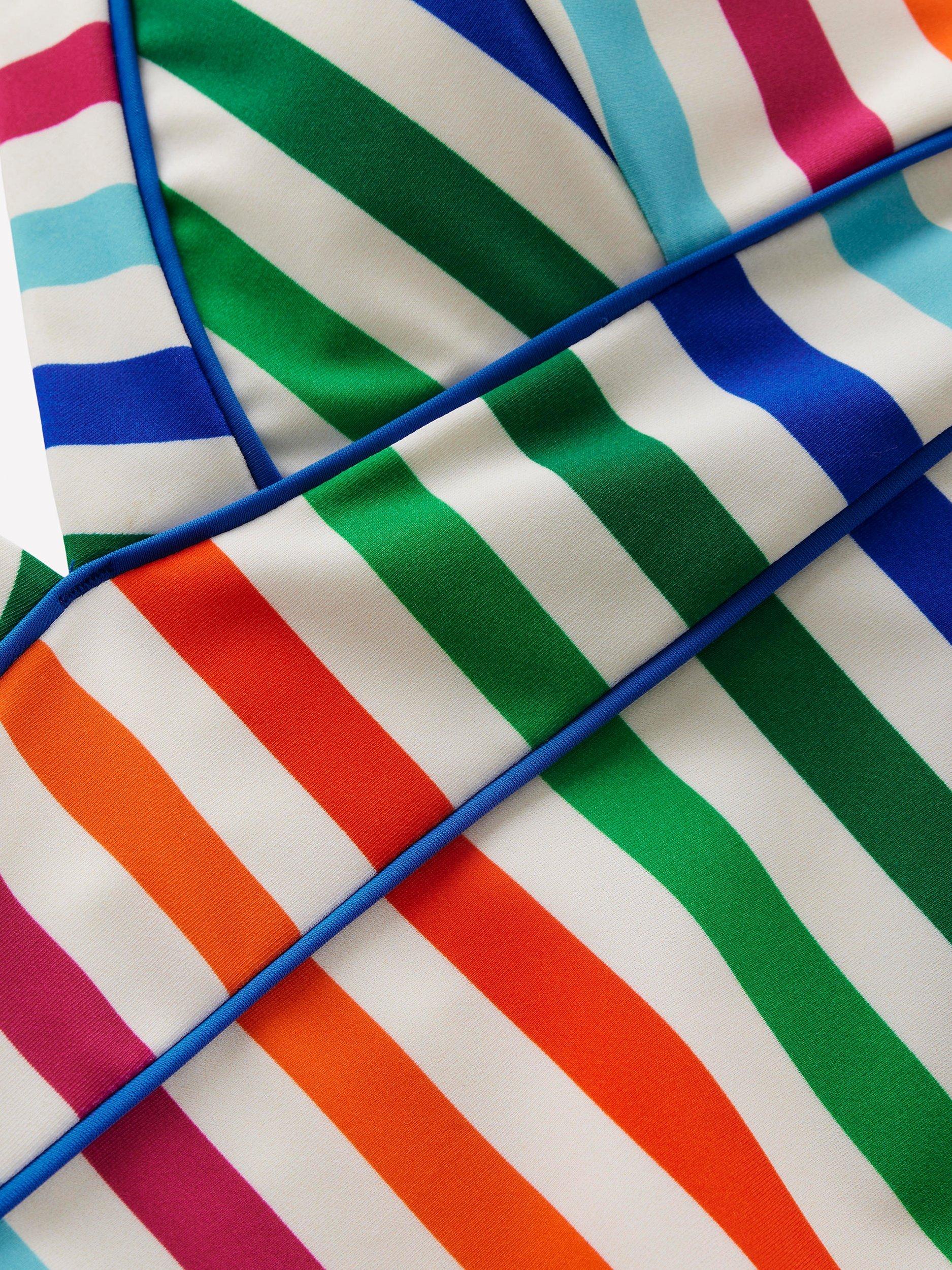 Product image 6 of 6, which shows Boden Kasos Stripe V-Neck Swimsuit, Multi, 8