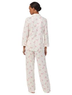 Lauren Ralph Lauren Classic Cotton Blend Floral Print Pyjama Set, Ivory - view 2, Ivory