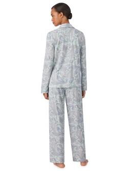 Lauren Ralph Lauren Classic Cotton Blend Paisley Pyjama Set, Multi - view 2, Multi