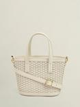 Hobbs Posie Woven Leather Bag, Chalk Beige