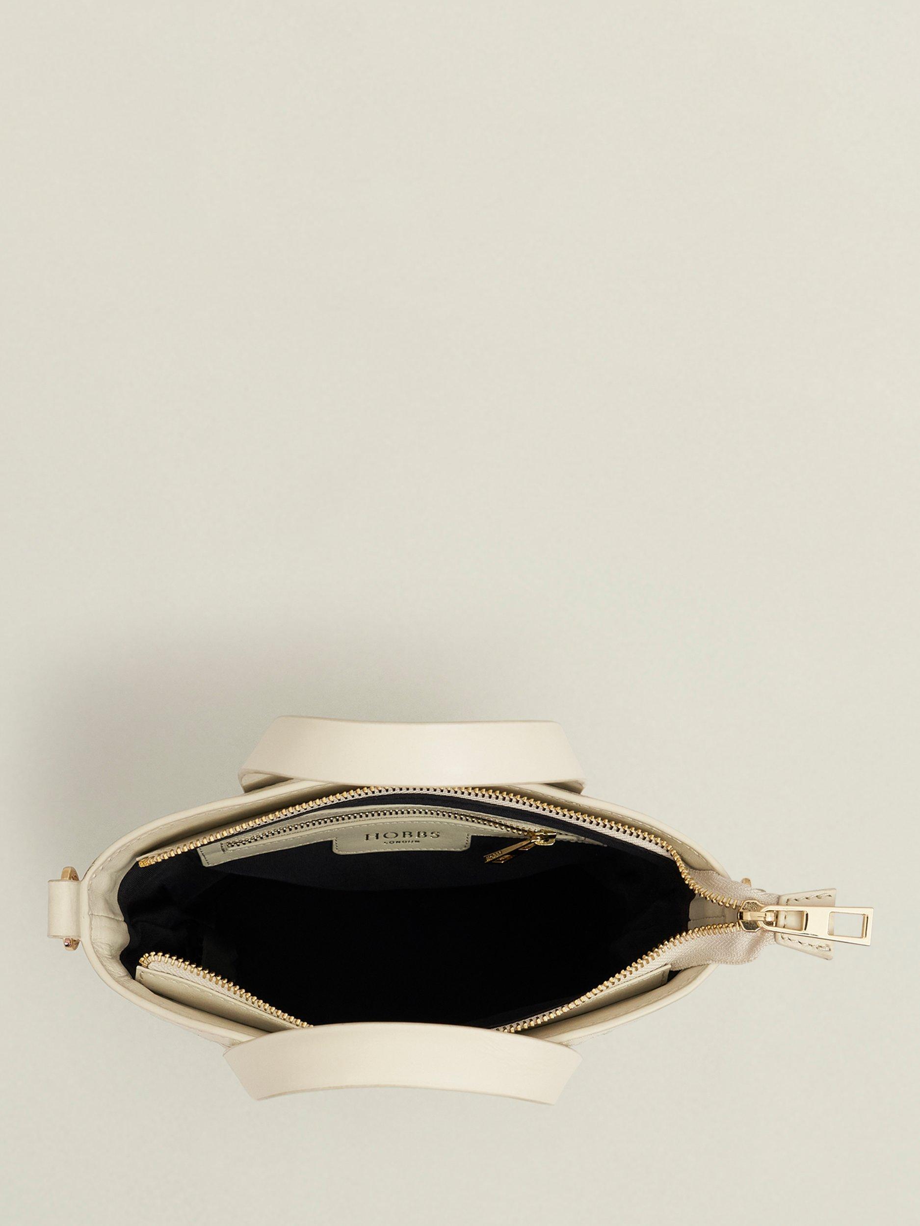 Product image 4 of 4, which shows Hobbs Posie Woven Leather Bag, Chalk Beige