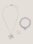 Monsoon Kids' Cosmic Unicorn Jewellery Set, Multi