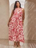 Live Unlimited Curve Floral Print Halterneck Maxi Dress