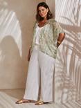 Live Unlimited Curve Paisley Print Kimono, Green