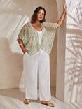 Live Unlimited Curve Paisley Print Kimono, Green