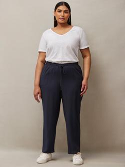 Live Unlimited Curve Drawstring Waist Tapered Trousers, Blue, Blue