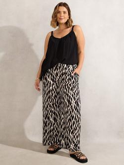 Live Unlimited Mono Print Wide Leg Trousers - view 2, Black/Multi