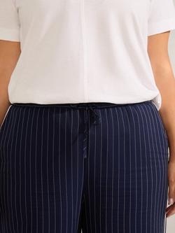 Live Unlimited Curve Pinstripe Drawstring Trousers, Navy - view 2, Navy