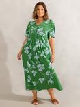 Live Unlimited Floral Print Short Sleeve Midi Dress