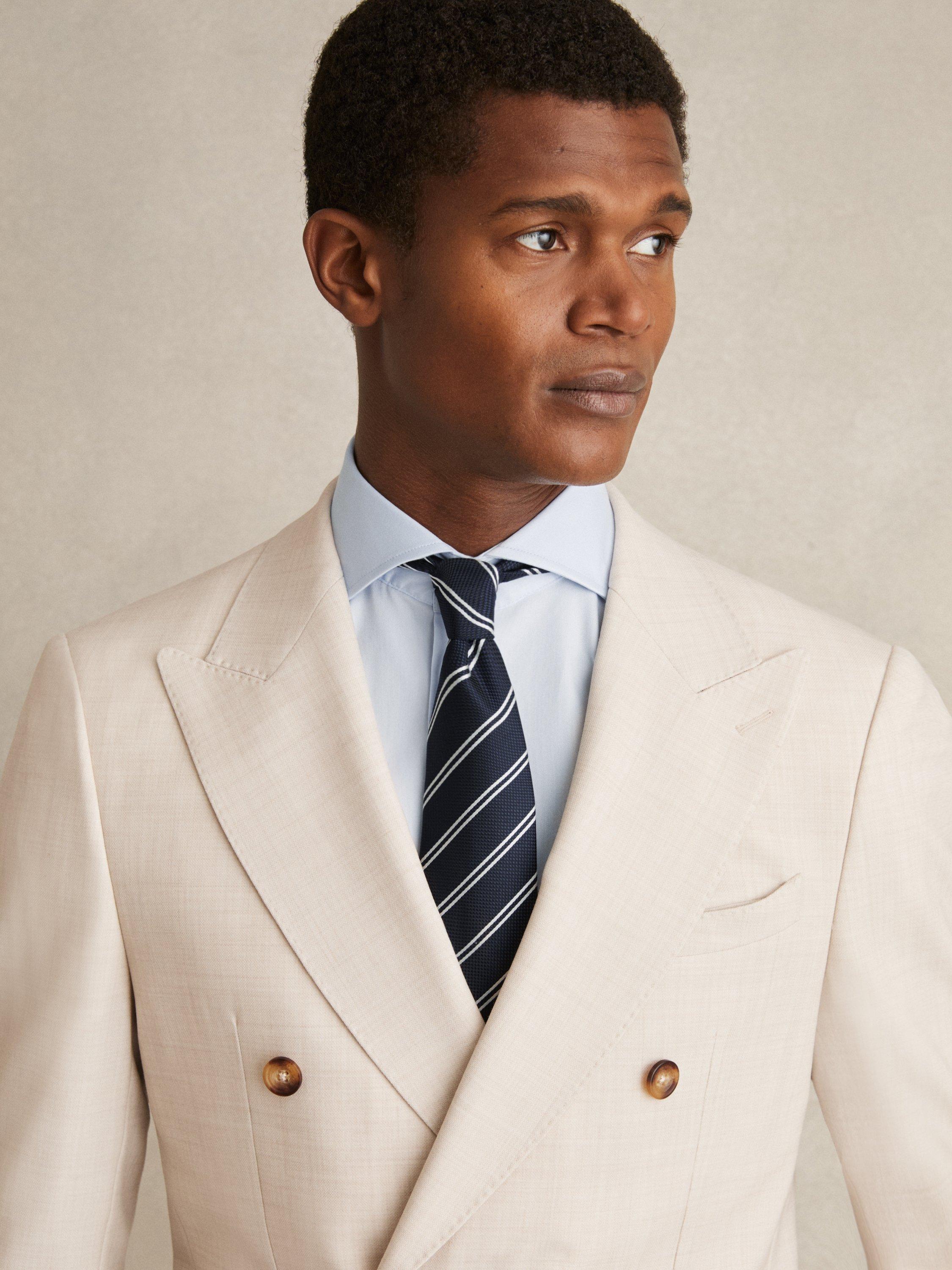 Product image 4 of 5, which shows Reiss Storm Soft Cotton Regular Fit Shirt, Soft Blue, XS