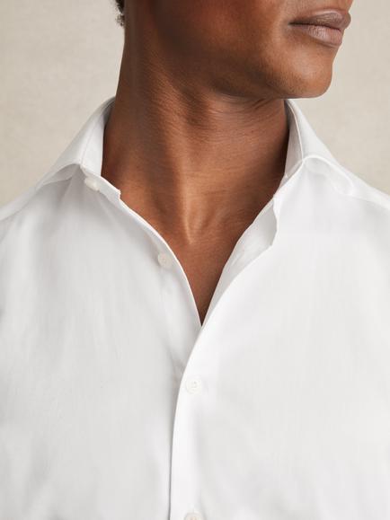 Reiss Storm Cotton Slim Fit Shirt, White - view 2, White
