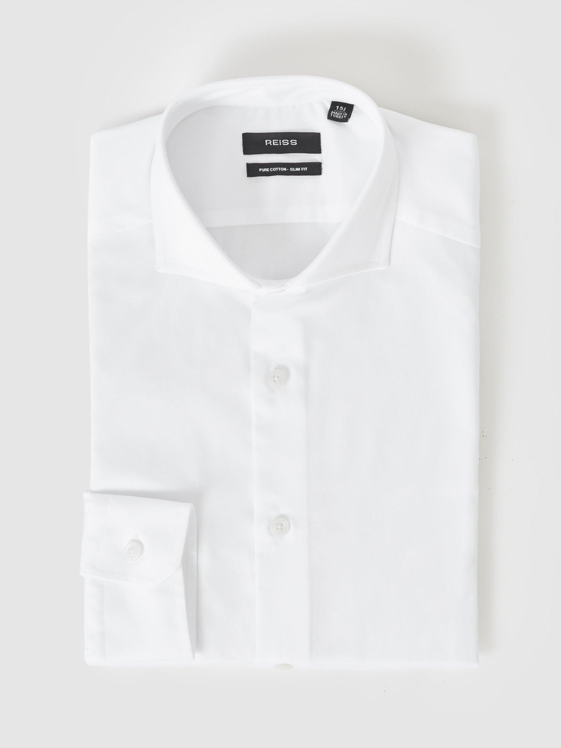 Product image 3 of 5, which shows Reiss Storm Cotton Slim Fit Shirt, White, XS