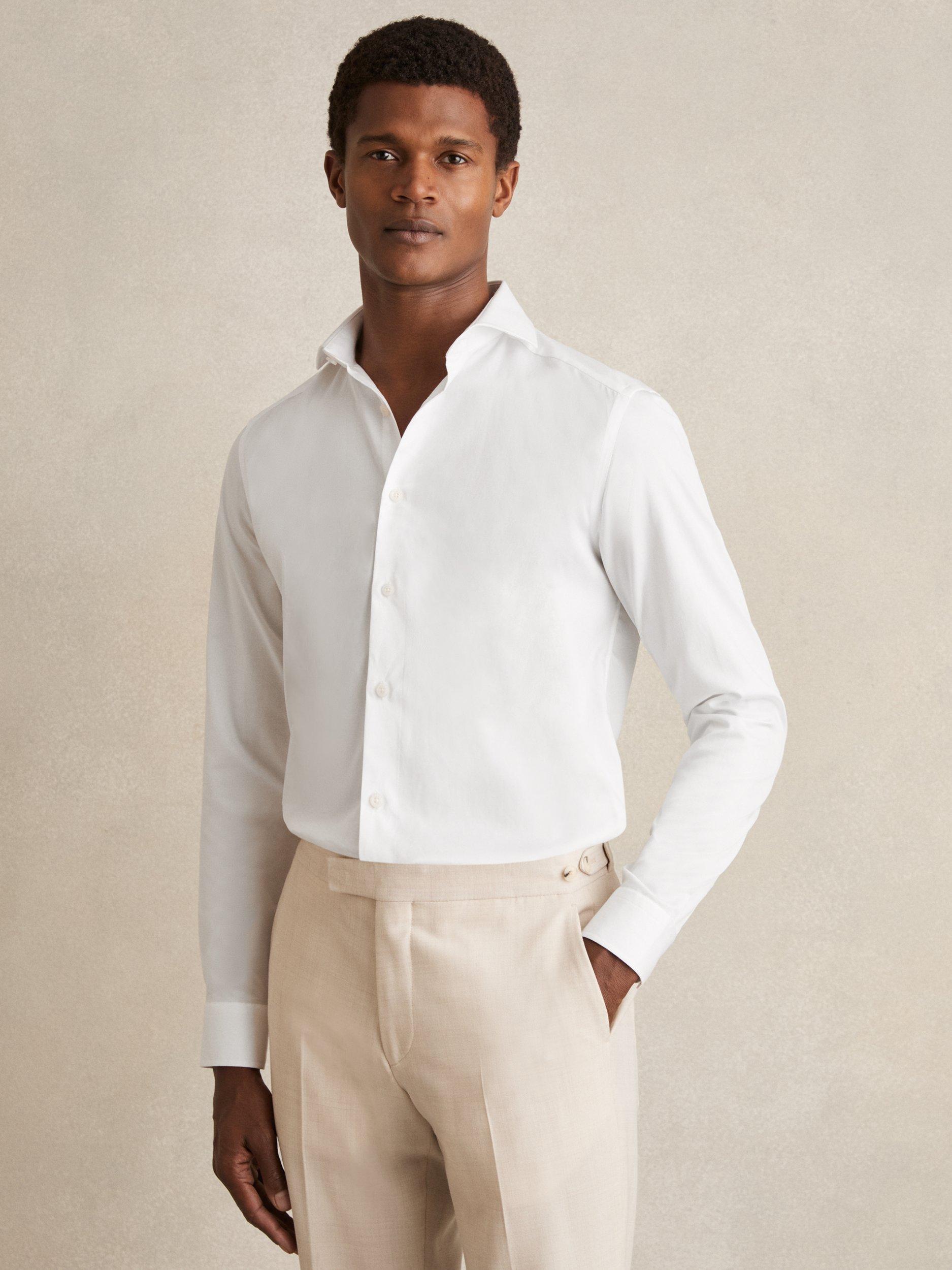 Product image 5 of 5, which shows Reiss Storm Cotton Slim Fit Shirt, White, XS