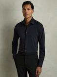 Reiss Voyager Long Sleeved Tailored Shirt, Navy