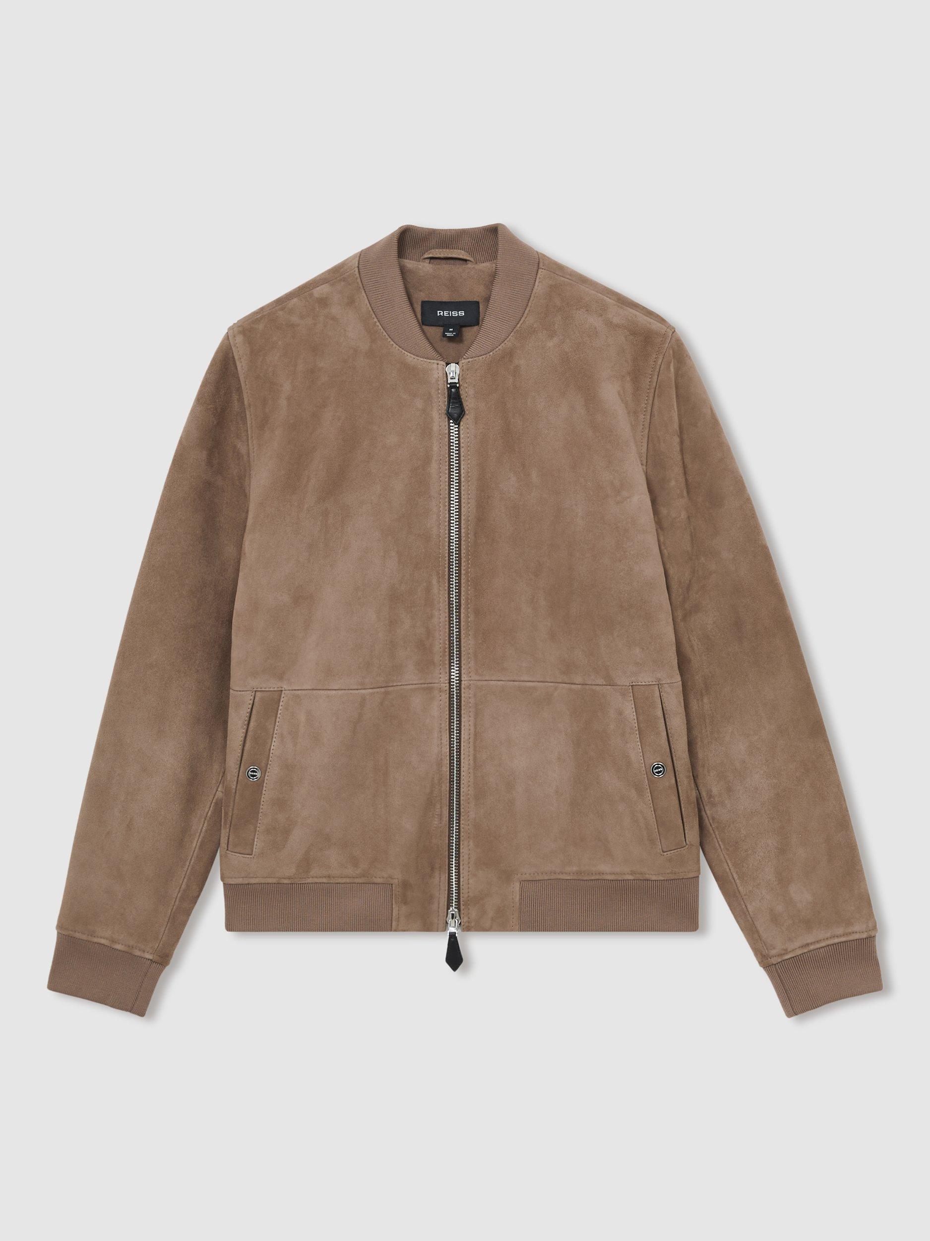 【海外限定】REISSジャケット☆Gia Suede Zip Through Bomber Ja Reiss Suede Zip Through Bomber Jacket in Tan | REISS