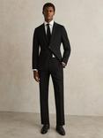 Reiss Promise Straight Fit Wool Blend Trousers, Black