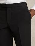 Reiss Promise Straight Fit Wool Blend Trousers, Black