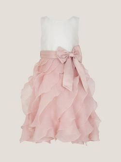 Monsoon Kids' Sleeveless Cancan Bow Midi Dress - view 2, Pink