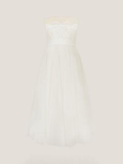 Monsoon Kids' Cynthia Lace Sleeveless Midi Dress - view 2, Ivory