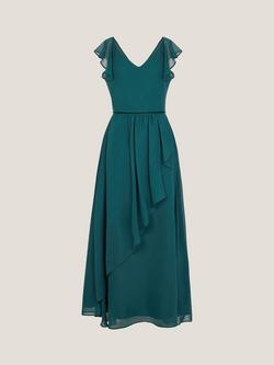 Monsoon Kids' Indi Asymmetric Frill Prom Dress, Teal, Teal